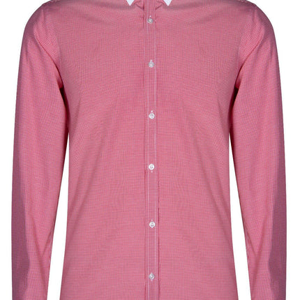 Mens Club Collar Red Shirt 1920s Peaky Blinders With Bar Poplin Pin Smart Casual