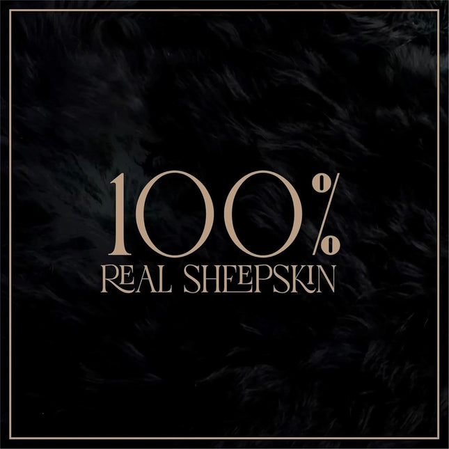 Genuine Sheepskin Black Quad Natural Fluffy Silky Soft Real Wool Rug