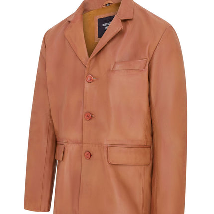 Mens Genuine Leather Blazer Soft Real Italian Tailored Vintage Jacket Coat