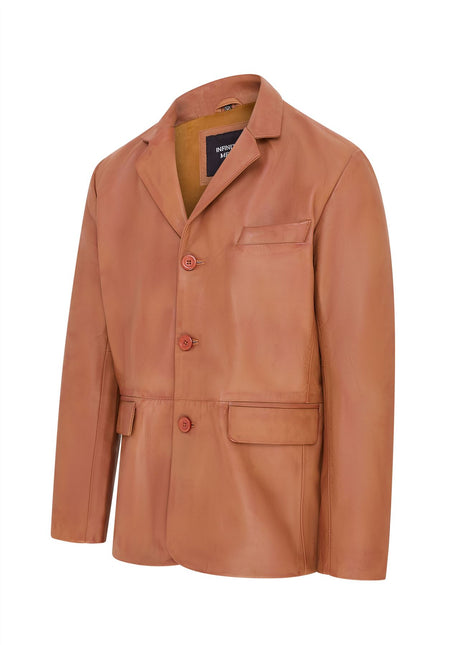 Mens Genuine Leather Blazer Soft Real Italian Tailored Vintage Jacket Coat