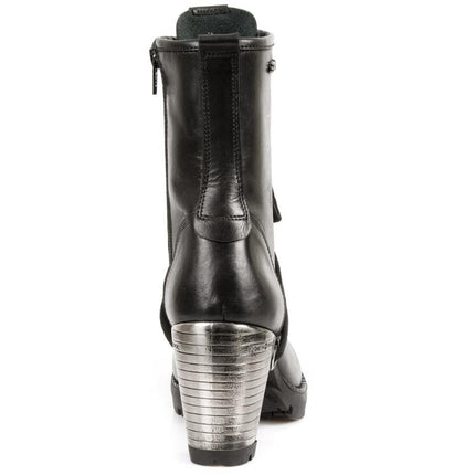 New Rock Ladies Black Leather Gothic Trail Boots - TR001-S1