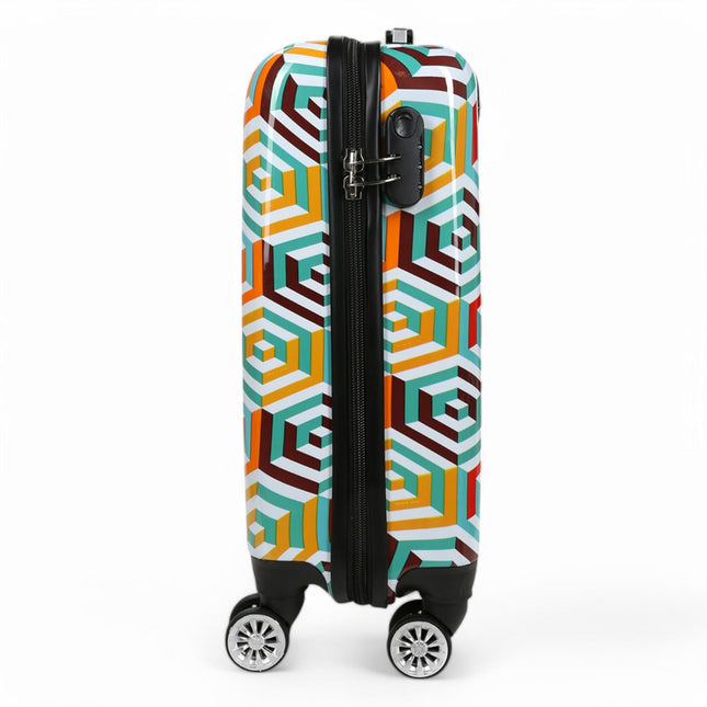 Hard Shell Printed Cabin 55 x 36 x 20 cm PP Suitcase Luggage Suitable for Easyjet, Ryanair