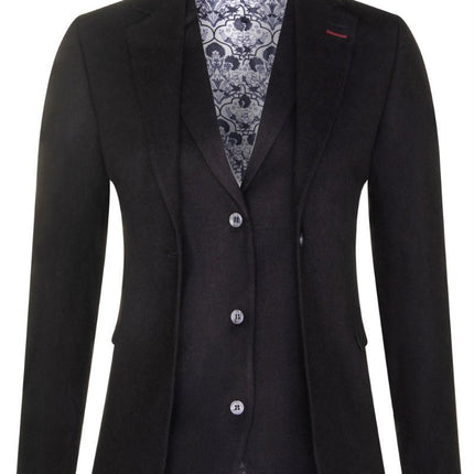 Womens 1920s Black Wool Classic Retro Vintage Blazer