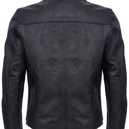 Mens Smart Classic Harrington Leather Jacket-New York