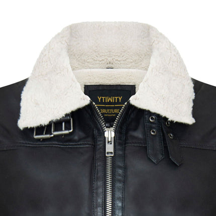 Men's Leather Quilted Biker Puffer Jacket - Brasília