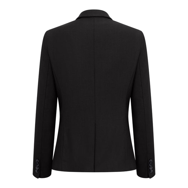 Women's 3 Piece Tailored Fit Plain Black Formal Office Suit