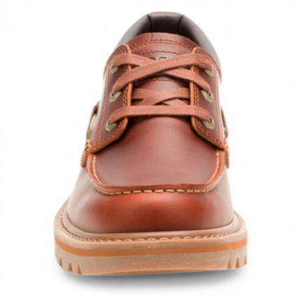 CAT (Caterpillar) Mens Dark Russet Brown Leather Low-Cut Boots - Colorado Boat Lo