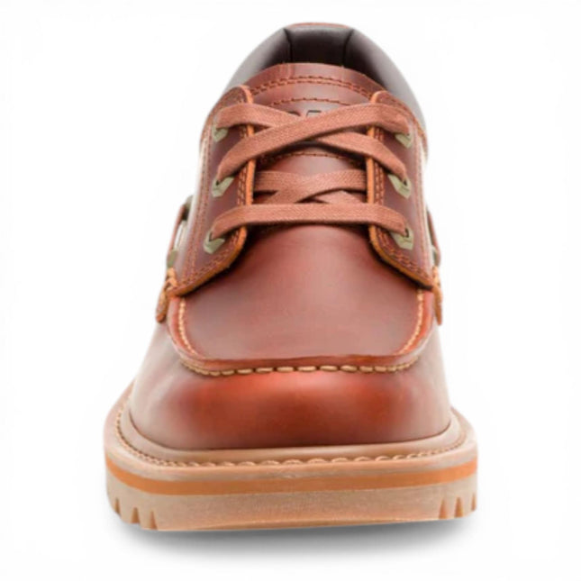 CAT (Caterpillar) Mens Dark Russet Brown Leather Low-Cut Boots - Colorado Boat Lo