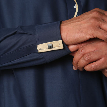 Men's Blue Thobe Arab Saudi Emirati Islamic Clothing Jubba Robe