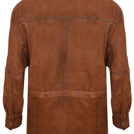 Mens Nubuck Leather Parka Coat-Winnipeg