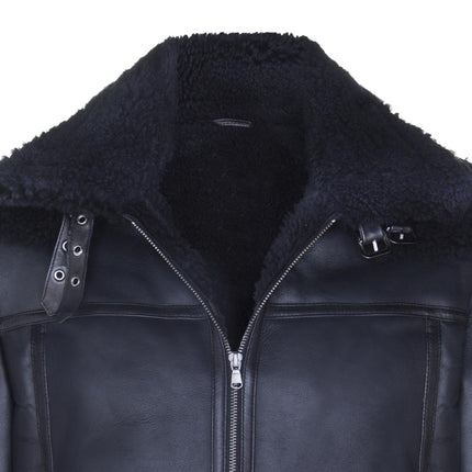 Mens Retro Biker Sheepskin Jacket-Avignon