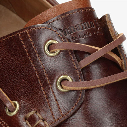 Panama Jack Boat C8 Men's Waterproof Bark Brown Leather Lace-Up Low-Cut Ankle Boots