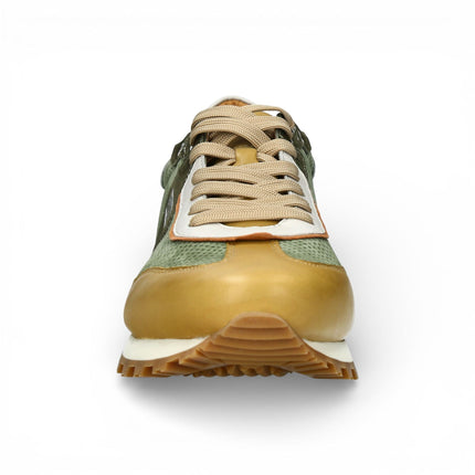 Lorenzo Conti Men's Aglae 02 Green Beige Leather Trainers Sneaker Shoes
