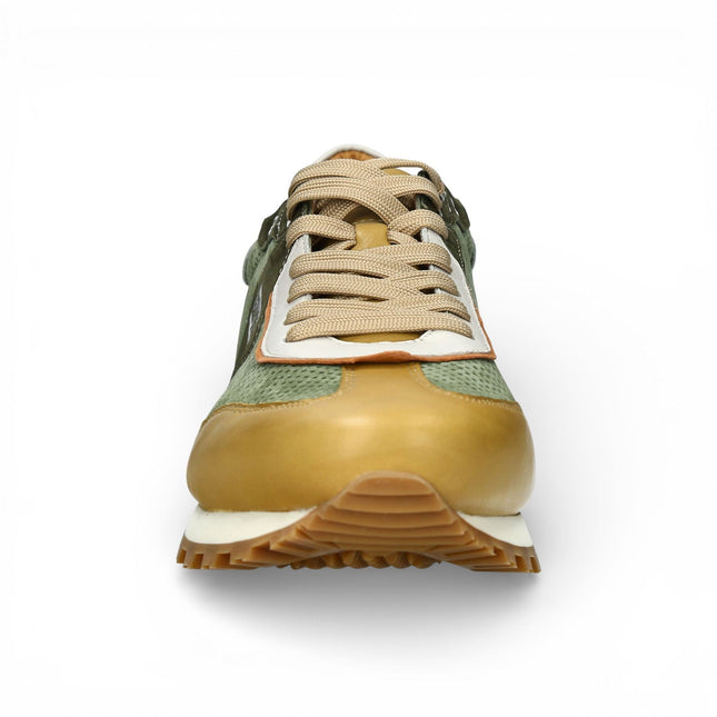 Lorenzo Conti Men's Aglae 02 Green Beige Leather Trainers Sneaker Shoes