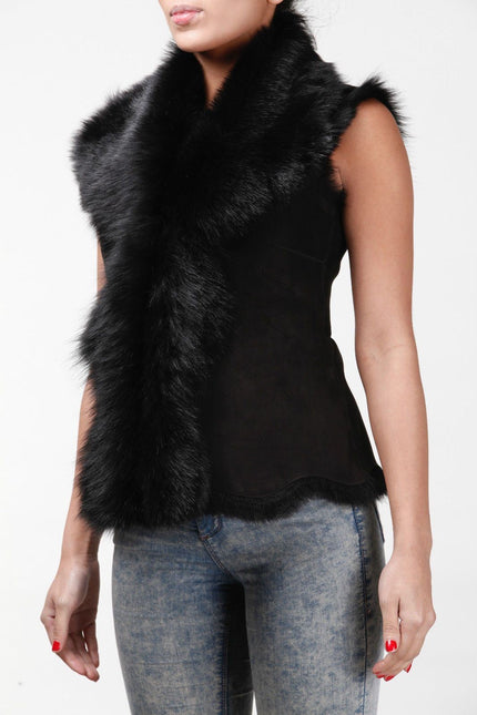 Women's Toscana Sheepskin Short Gilet-Denver