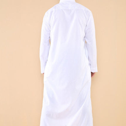 Mens White Thobe Jubba Saudi Ramadan Eid Islamic Kaftan Kaudara Arabic Jubbah