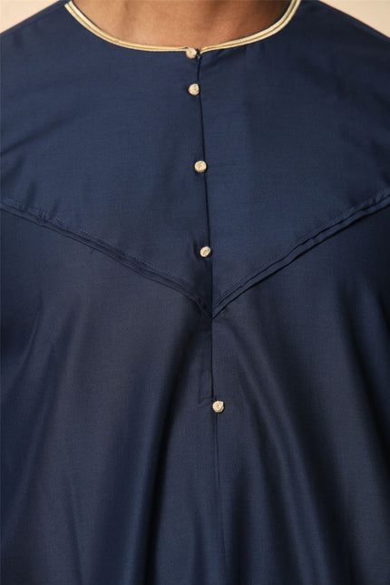 Men's Omani Eid Blue Thobe  Saudi Emirati Jubba Robe