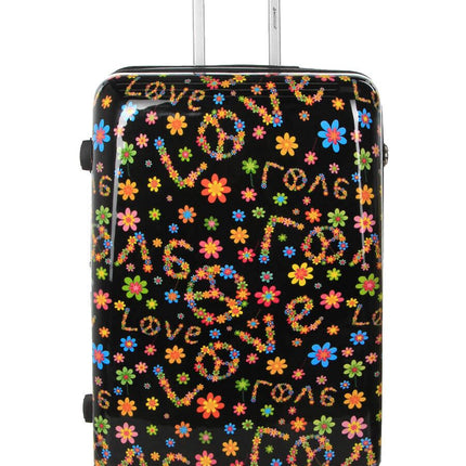 Hard Shell Printed Dual 4 Wheel Luggage Suitcase