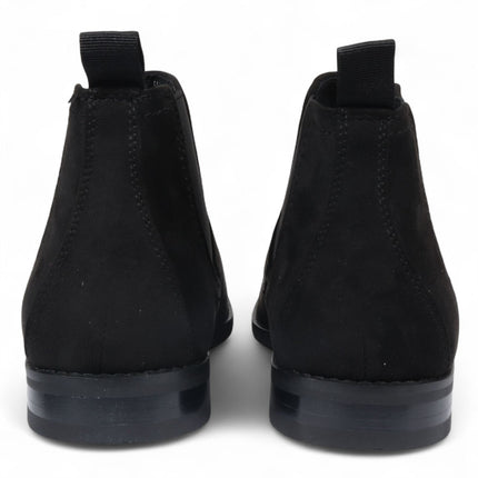 Men's Black Suede Chelsea Boots Real Leather Lined Slip-On