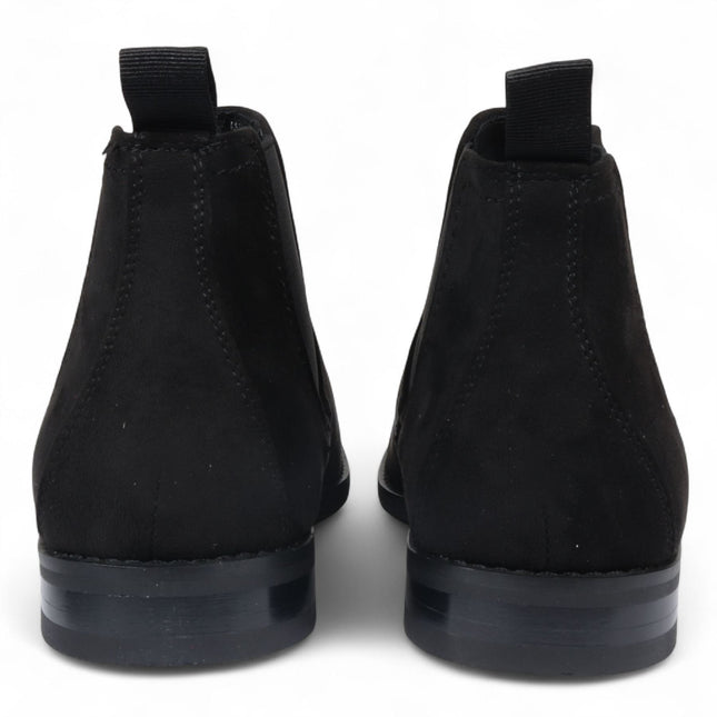 Men's Black Suede Chelsea Boots Real Leather Lined Slip-On