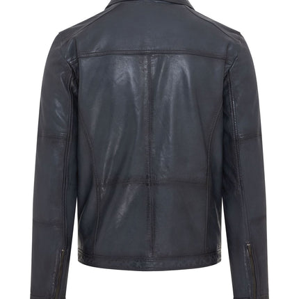 Men's Vintage Classic Short Soft Leather Biker Jacket