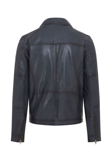 Men's Vintage Classic Short Soft Leather Biker Jacket