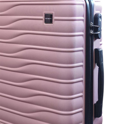 Hardshell Rose Gold Suitcase Set Robust 8 Wheel Luggage Cabin Case Bag