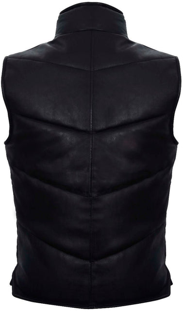 Mens Classic Leather Puffer Waistcoat-Nottingham