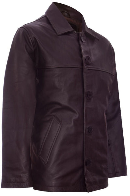 Mens Cowhide Leather Box Jacket-Mendoza