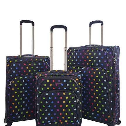 Lightweight Print Suitcases 8 Wheel Luggage Travel Soft Bags Set
