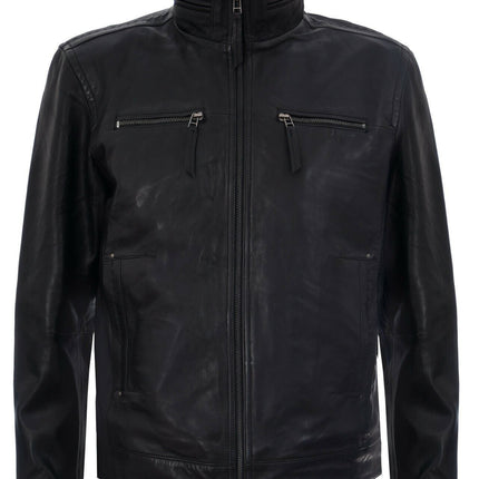 Mens Classic Leather Biker Jacket-Caracas