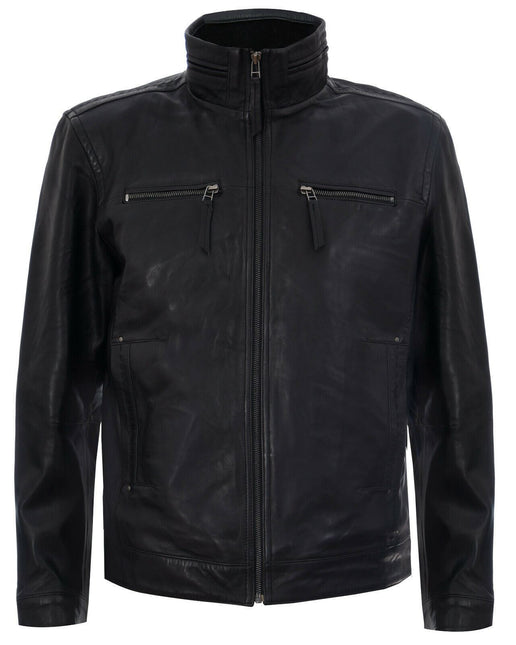 Mens Classic Leather Biker Jacket-Caracas