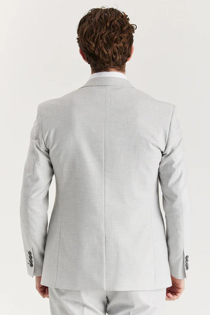 Men's Silver Lightweight Stitched Lapel Blazer