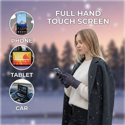 Womens Purple Italian Leather Winter Studded Design Soft Wool Lining Gloves - L-GLV-601