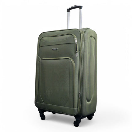 Soft Shell Lightweight Nylon Suitcase Set 4 Wheel Travel Case Holiday Bags
