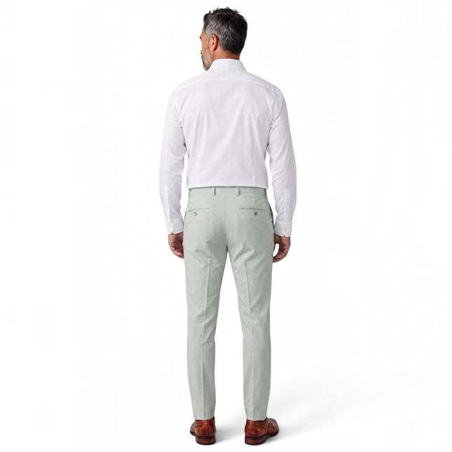Men's Sage Green Formal Pants Tailored Fit Trousers - Belmont