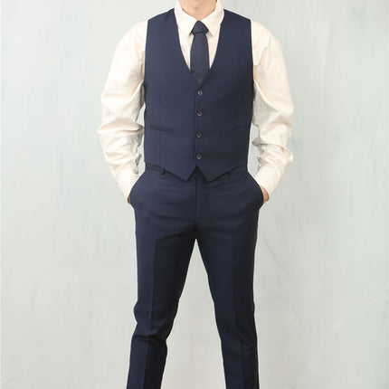 Men's Navy 3 Piece Formal Classic Prom Suit Workwear