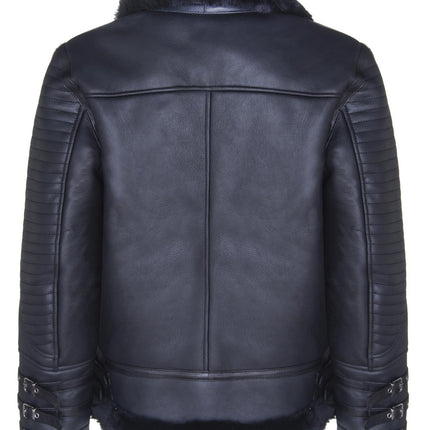 Mens Retro Sheepskin Bomber Jacket-Asheville