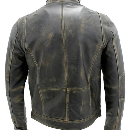 Men's Leather Retro Biker Jacket-Toronto