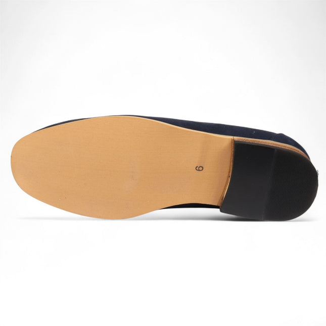Men's Navy Suede Loafers Lightweight Slip-On Casual Shoes