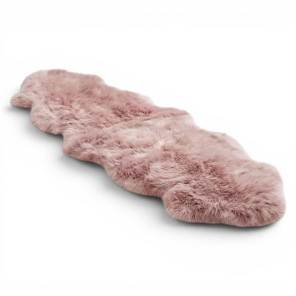 Genuine Sheepskin Rosa Pink Double Natural Fluffy Silky Soft Real Wool Rug