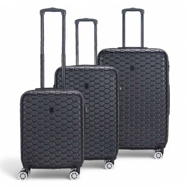Hard Shell ABS 8 Wheel Luggage Travel Cabin Holiday Bags Suitcase Set