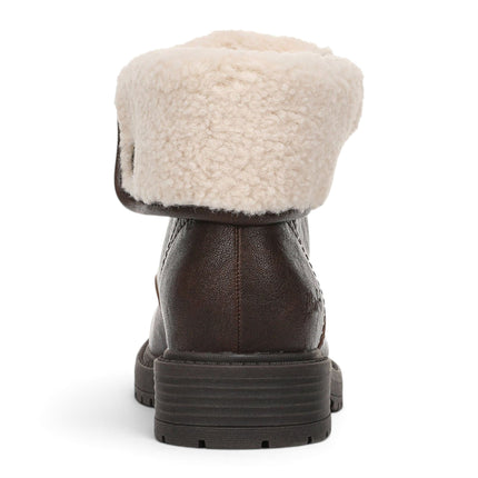 Blowfish Malibu Women's Brown Faux Leather Lace Up Winter Boots - Andy-Cozy
