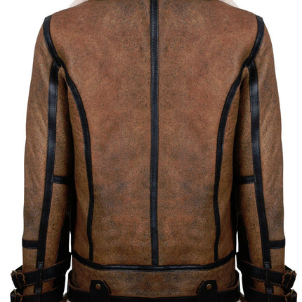 Mens Brown Vintage Pilot B3 Sheepskin Jacket- KNOXVILLE