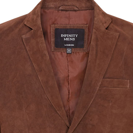 Mens Suede Blazer Jacket Soft Real Italian Leather Fitted Vintage Coat