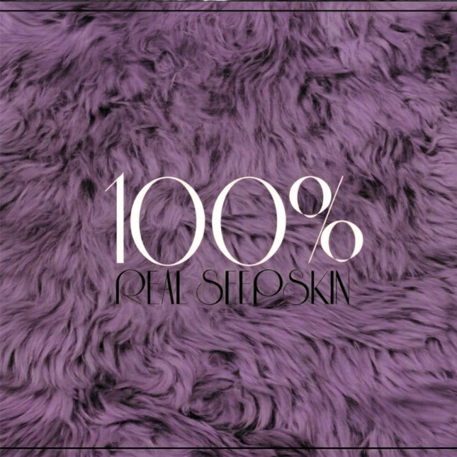 Genuine Bright Violet Sheepskin Natural Silky Soft Fluffy Real Wool Rug