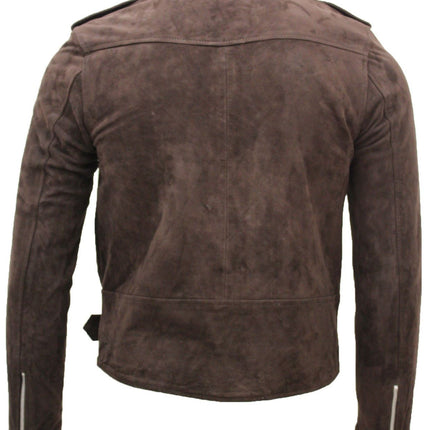 Mens Goat Suede Leather Brando Biker Jacket-Melbourne