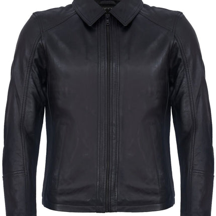 Mens Smart Classic Harrington Leather Jacket-New York