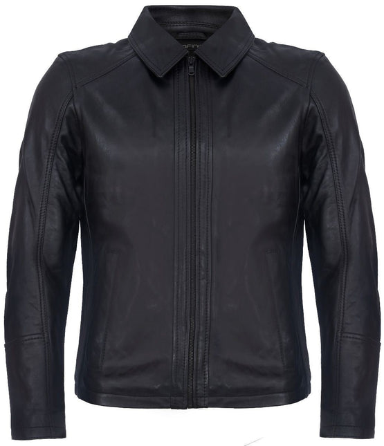 Mens Smart Classic Harrington Leather Jacket-New York