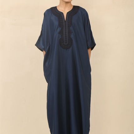 Kid's Boys Blue Moroccan Thobe Djellaba Jubba Robe Eid